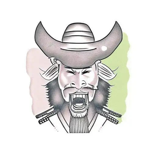 Samurai and farmer tattoo design idea