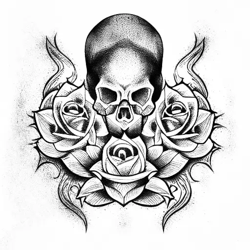 Skull tattoo design idea