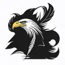 Mi'kmaq bald eagle feather  tattoo design idea