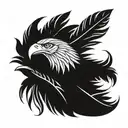 Mi'kmaq bald eagle feather  tattoo design idea