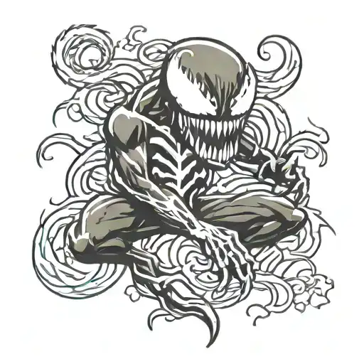 cute venom tattoo design idea
