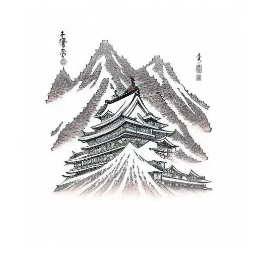 Mountain Scene tattoo design idea