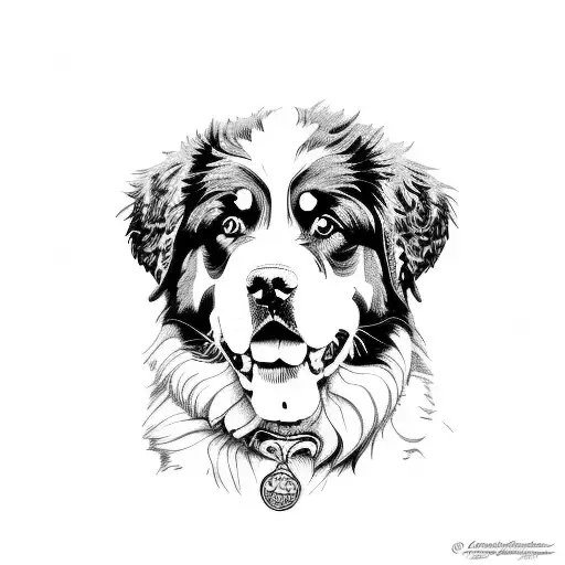 Bernese mountain dog tattoo design idea