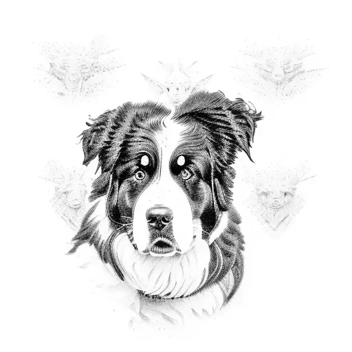 Bernese mountain dog tattoo design idea