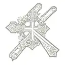 cross leather tooling tattoo design idea