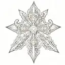 cross leather tooling tattoo design idea