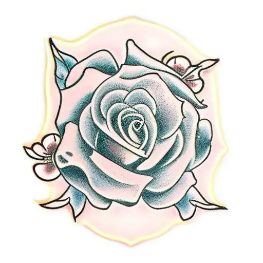 Christian Cross with roses tattoo design idea
