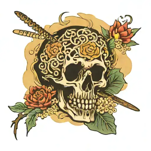 eternal death and life tattoo design idea