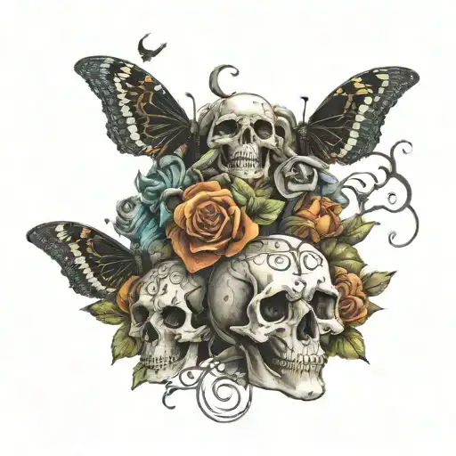 eternal death and life tattoo design idea