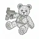 Teddy Bear from Call of Duty Zombies mystery box tattoo design idea