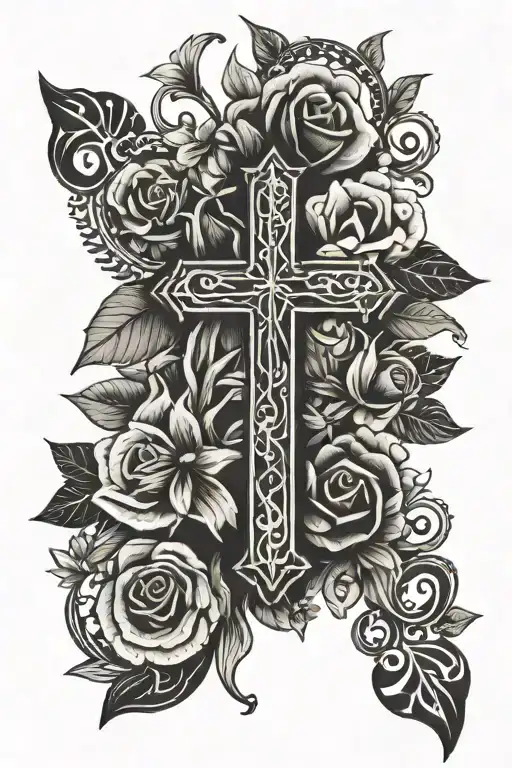 cross nana tattoo design idea