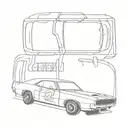 General lee car drifting tattoo design idea