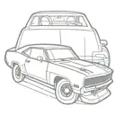 General lee car drifting tattoo design idea