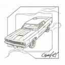 General lee car drifting tattoo design idea