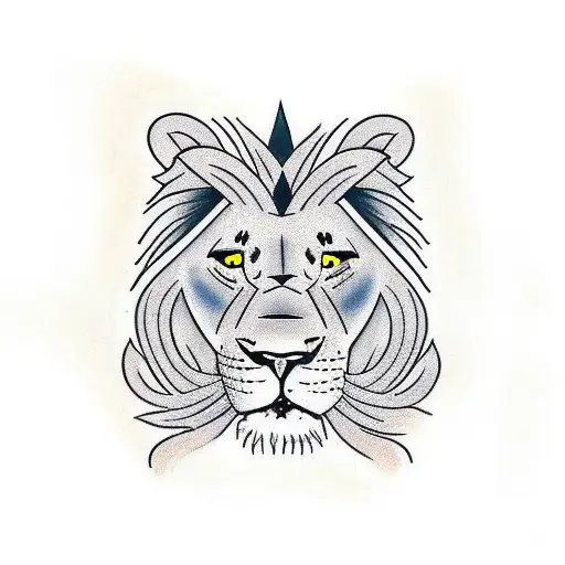 dad lion with son lion tattoo design idea
