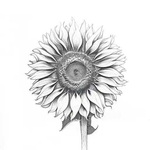 Sunflower tattoo design idea