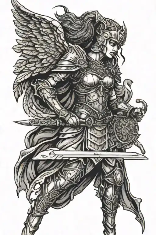 Valkyrie warrior tattoo design idea