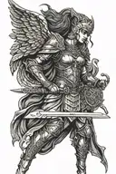 Valkyrie warrior tattoo design idea