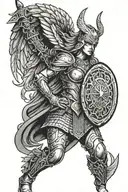 Valkyrie warrior tattoo design idea