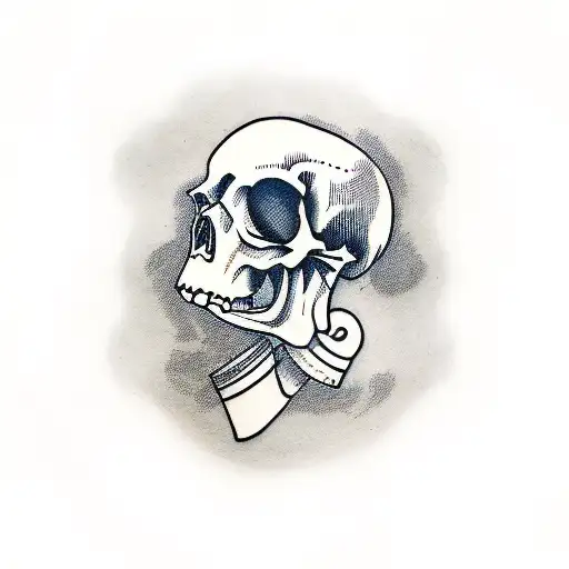drummer with skull tattoo design idea