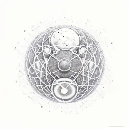 atom inspired from the film oppenhaimer  tattoo design idea