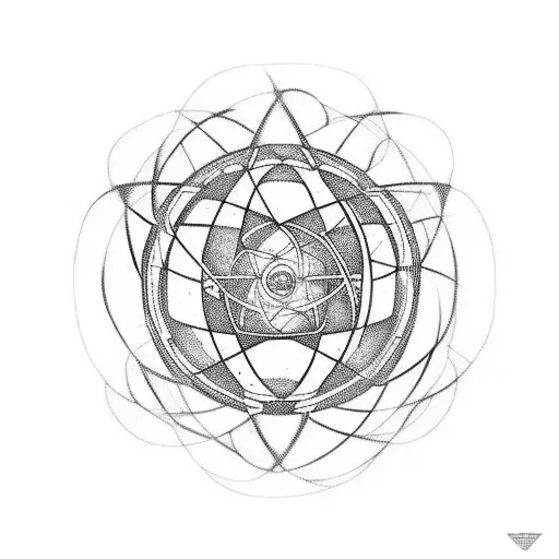 atom inspired from the film oppenhaimer  tattoo design idea
