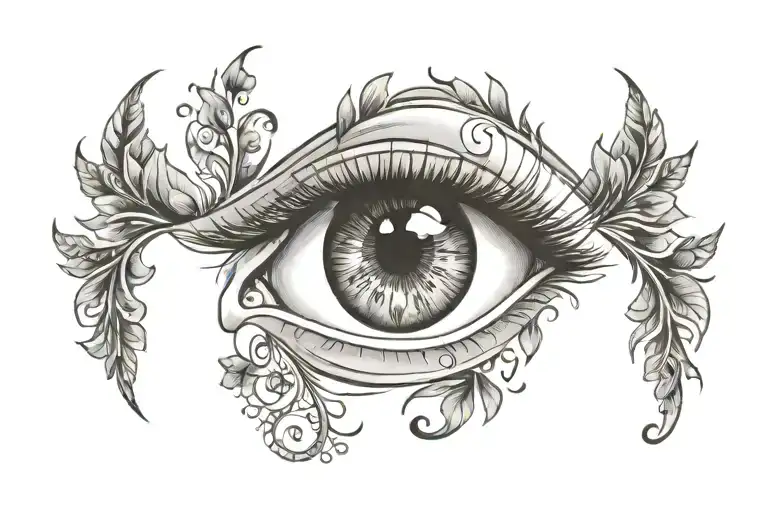 realistic eye with semicolon tattoo design idea