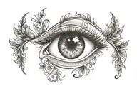 realistic eye with semicolon tattoo design idea