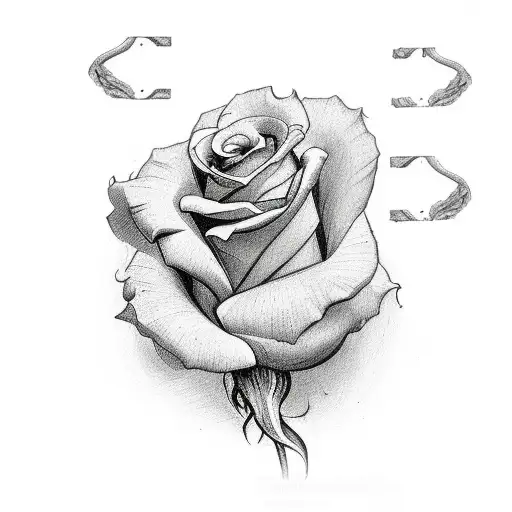 cross with roses and a romans bible verse tattoo design idea