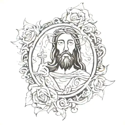 Jesus love tattoo design idea