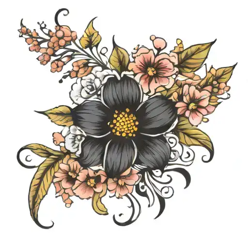 August October December march birth flower tattoo design idea