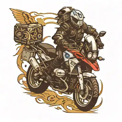 BMW R1150 GS motorcycle riding tattoo design idea