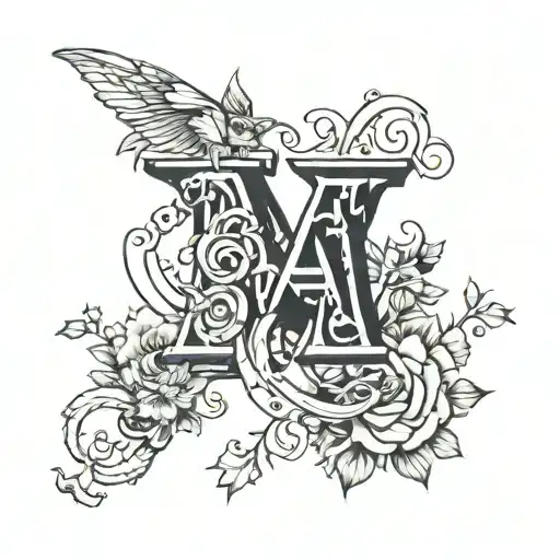 a letter A and something about 3 siblings  tattoo design idea