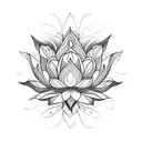 lotus flower with ornamental in c-section scar tattoo design idea