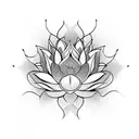 lotus flower with ornamental in c-section scar tattoo design idea