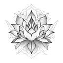 lotus flower with ornamental in c-section scar tattoo design idea