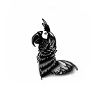 parrot with alpaca tattoo design idea