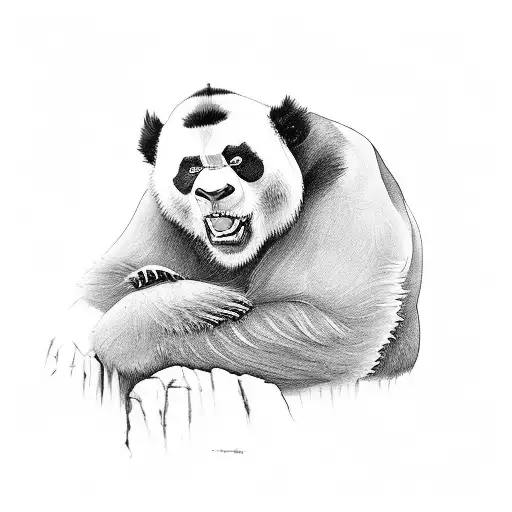 a fusion between a panda and a silverback gorilla  tattoo design idea