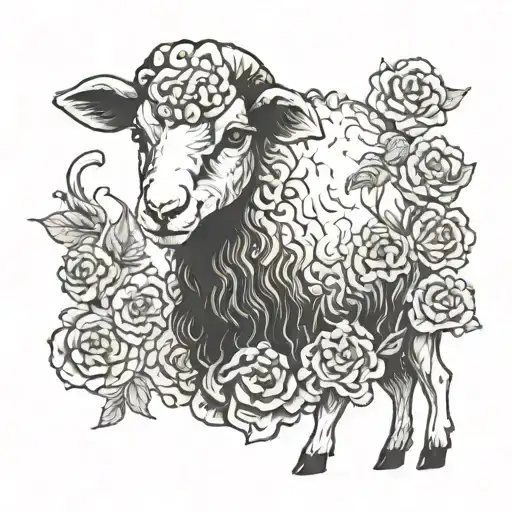 scary lamb tattoo design idea