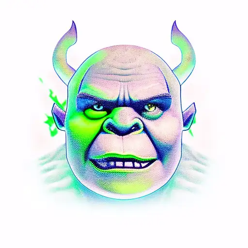 necromancer shrek tattoo design idea