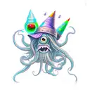 wizard squid tattoo design idea