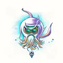 wizard squid tattoo design idea