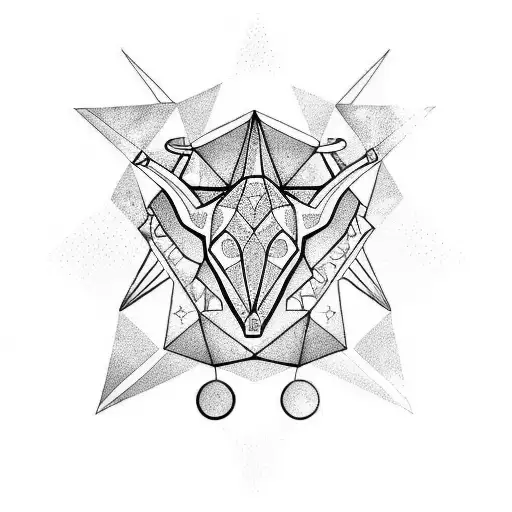 taurus zodiac sign and aquarius zodiac sign combined tattoo design idea