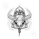 aquarius zodiac symbol and taurus zodiac symbol intertwined tattoo design idea