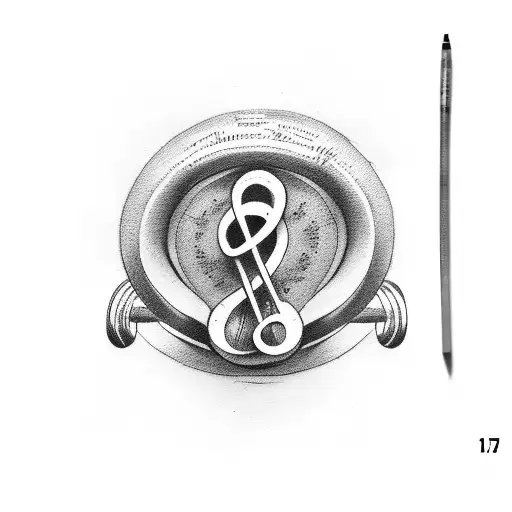 treble clef brain 77 dumbbell tattoo design idea