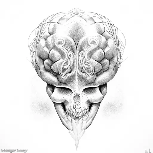 77 clave de Sol cerebro mancuerna tattoo design idea