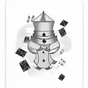 Casino with cards tattoo design idea