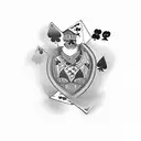 Casino with cards tattoo design idea