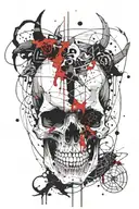 demon, evil, fear, skull tattoo design idea