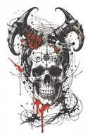 demon, evil, fear, skull tattoo design idea